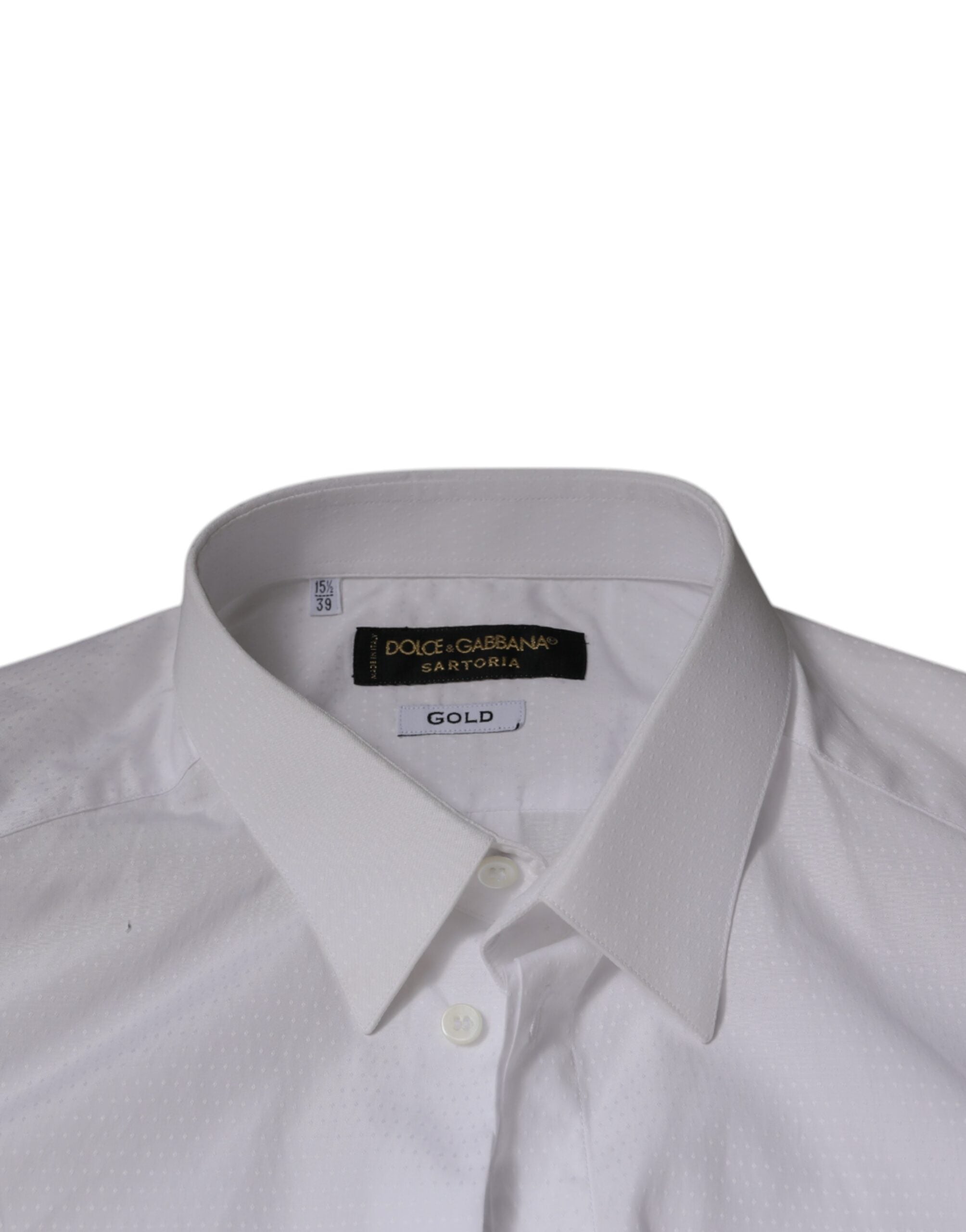 Dolce & Gabbana White formal men's shirt GOLD made of cotton